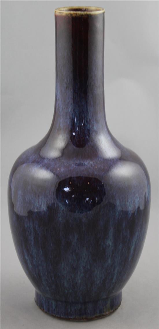 A Chinese flambe glazed bottle vase, Daoguang mark but later, 38cm